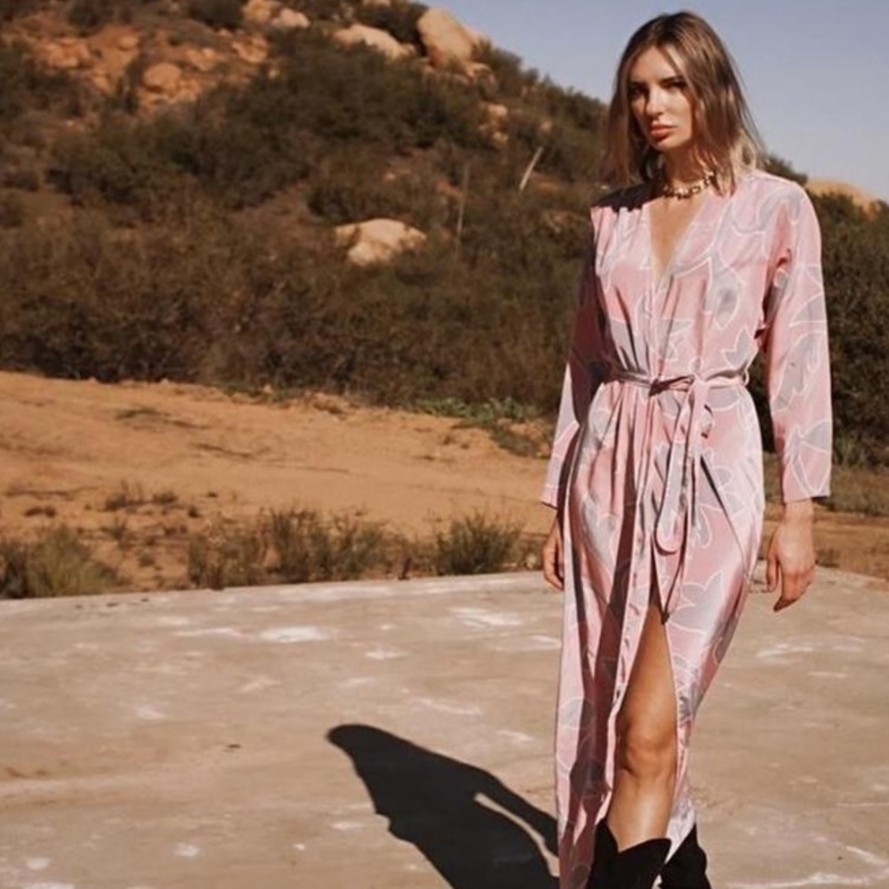 Vintage givenchy kimono wrap robe/ dress size medium